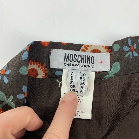 Moschino Cheap Chic Tweed Silk Wool Pleated Skirt - Picture 3 of 4